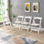 Chaise pliante rembourrée, peu encombrante, facile à transporter, 4 pièces, coussin beige / tablette blanche, salle à manger