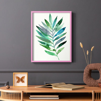 Palm Frond Flow III, reproduction encadrée - bois massif