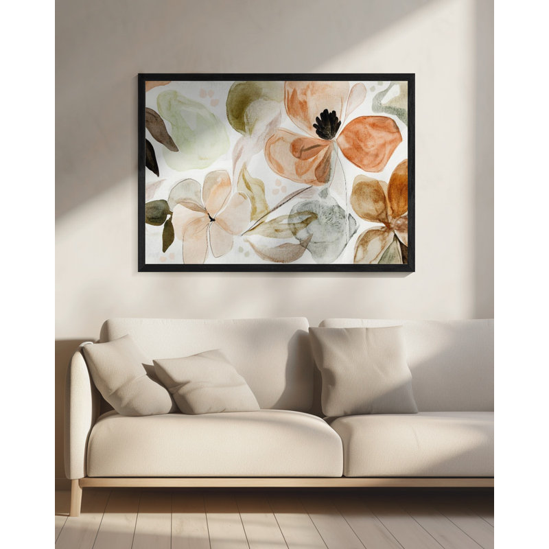 "Earthybloomno6", art mural texturé encadré, H 10 po x l 14 po, Noir, noir, noir, noir
