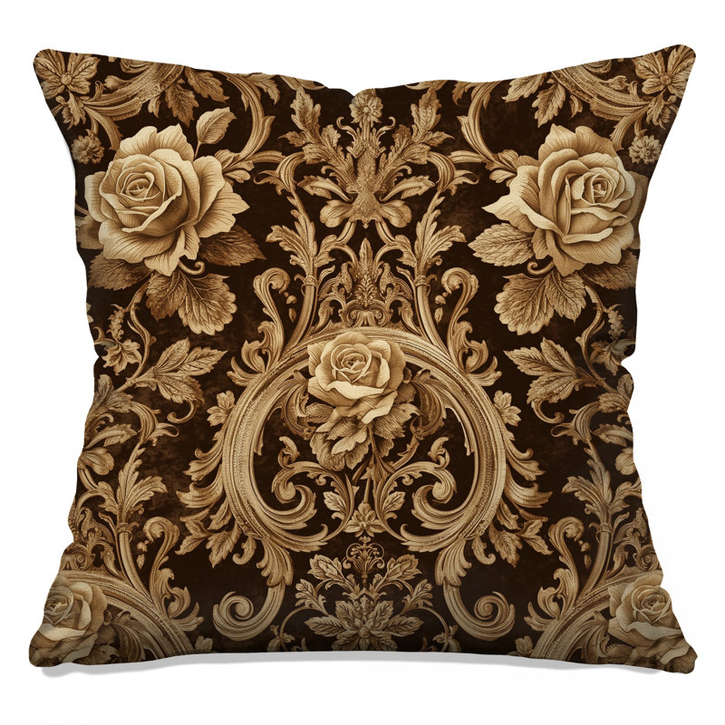 Coussins décoratifs Ornate Floral Roses, 18 x 18 pouces