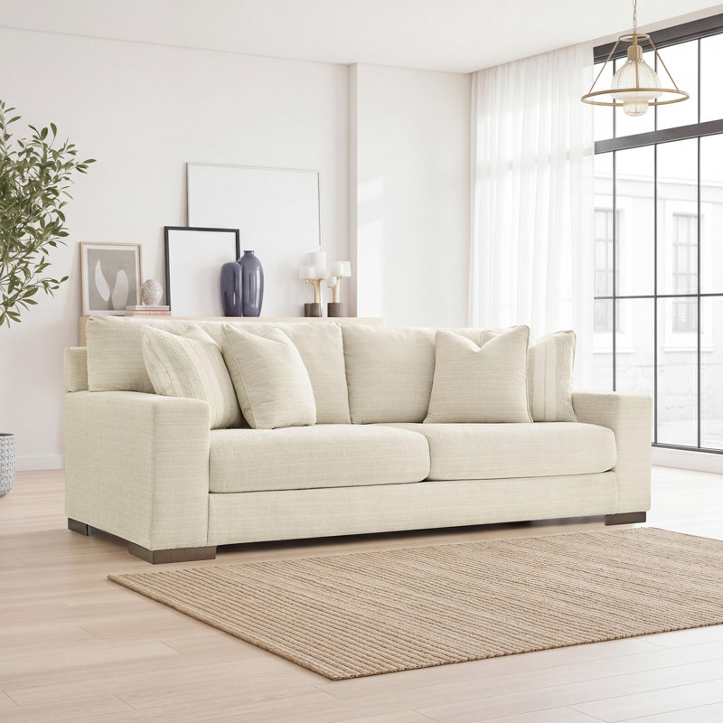 Ansel Upholstered 96'' Sofa, Birch Chenille