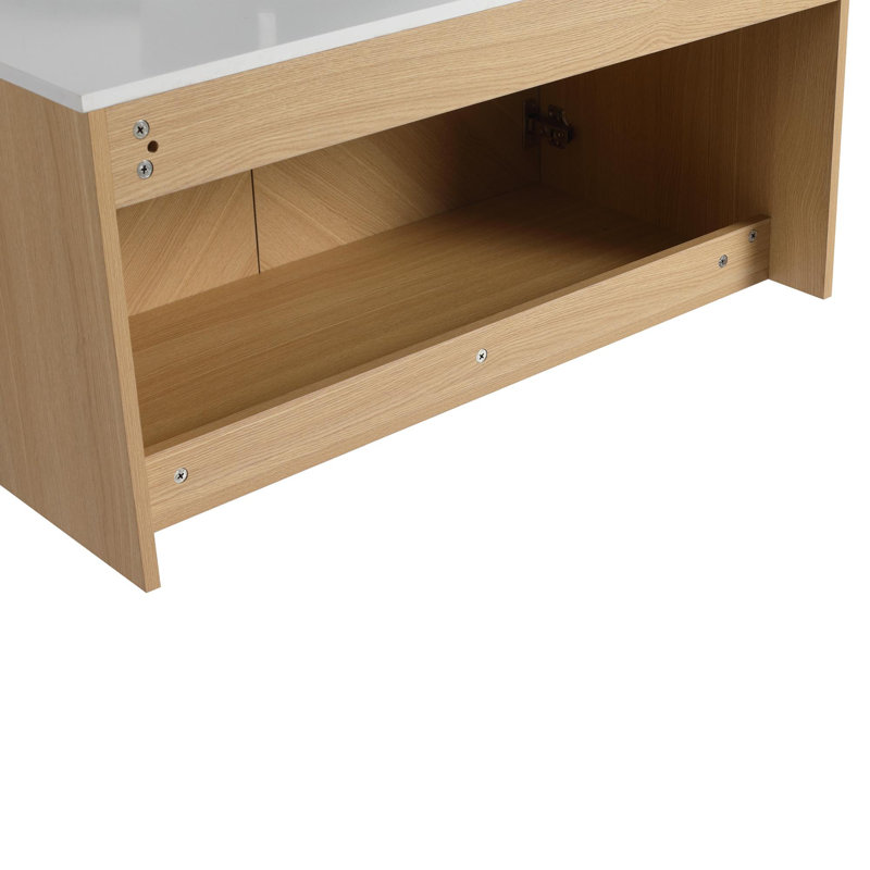 Meuble-lavabo 36 po avec lavabo en céramique, Blanc