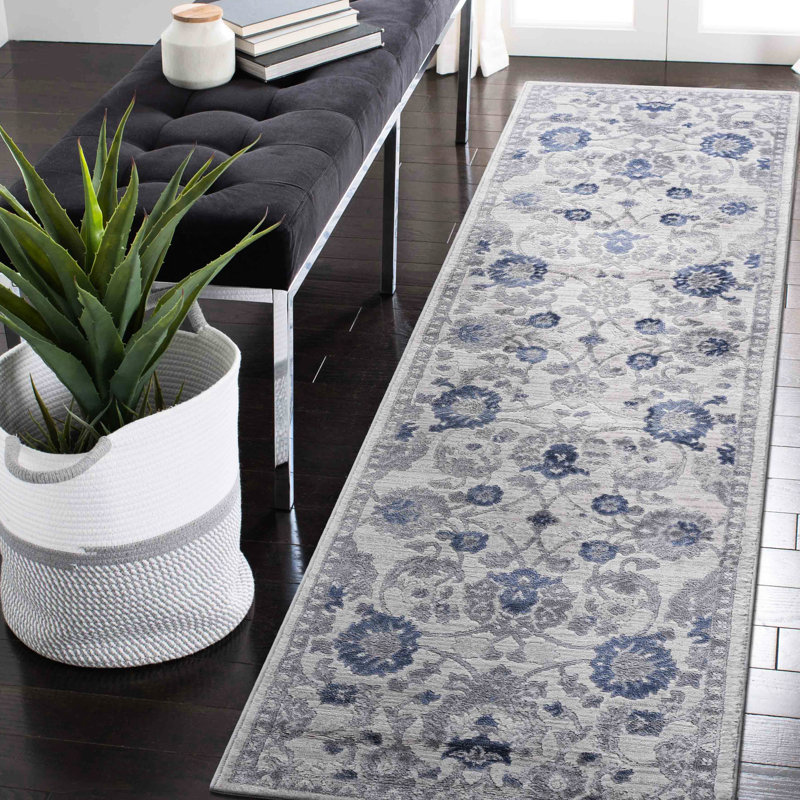 Tapis bleu / argenté Stain