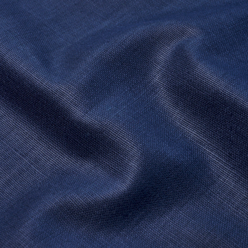 Tissu en lin verni Leo, Marine