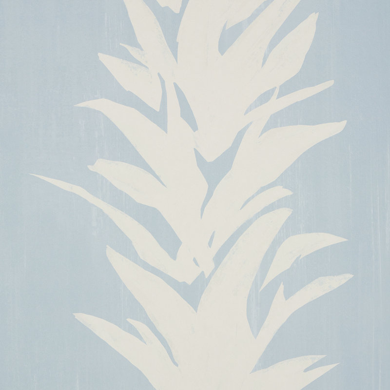 Schumacher x Backdrop White Lotus Wallpaper, Soft Blue, Non-Woven