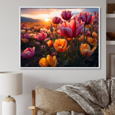 Tulipes «Fields of Color V», reproduction sur toile