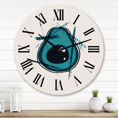 Vintage Hipster Fruits I - Mid-Century Modern Wall Clock