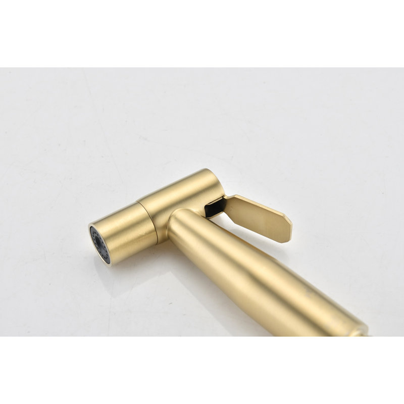 Handheld Cloth Diaper & Bathroom Bidet - Brushed Gold Metal, Hygienic Spray Tool, Adjustable , Rust- Body Toilet Kit Handheld, Cleansing, Customizable Rust Finish