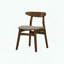 Ensemble de 2 chaises de salle à manger modernes - noyer foncé - tissu beige - hauteur 32 po