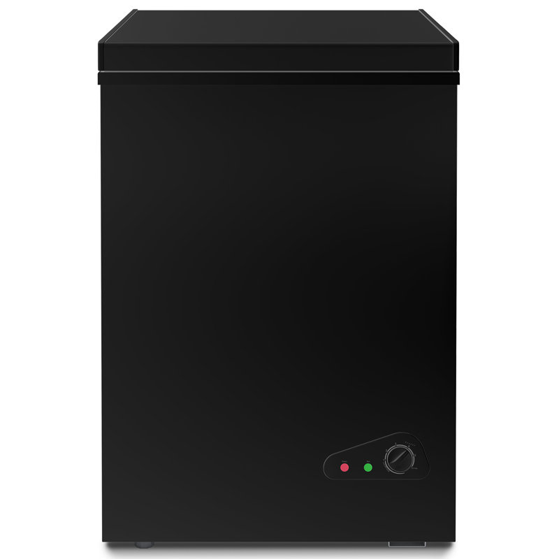 TABU Chest Freezer, 4.2 Cu Ft Deep Freezer with Removable Storage Basket, Black Top Open Door Freezer with 7 Level Adjustable Temperature