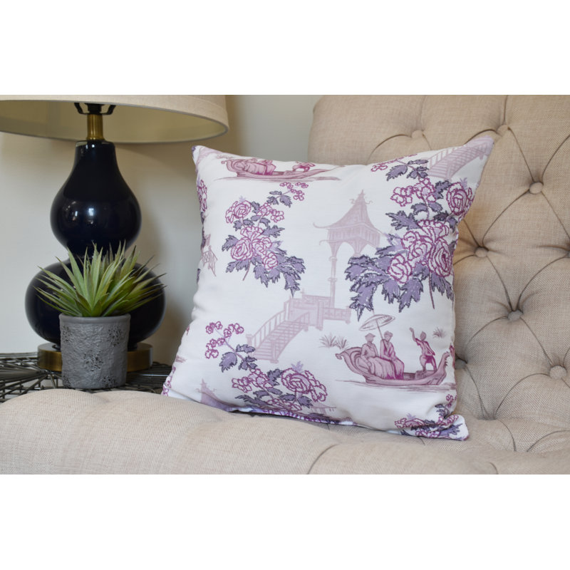 Palm Beach Square Pillow Cover & Insert, Purple, 26" x 26"