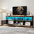 Farmhouse TV Stand For Up To 80 Inch Tvs With LED Lights, Storage Cabinets, Open Shelves & Adjustable Shelf-114316087