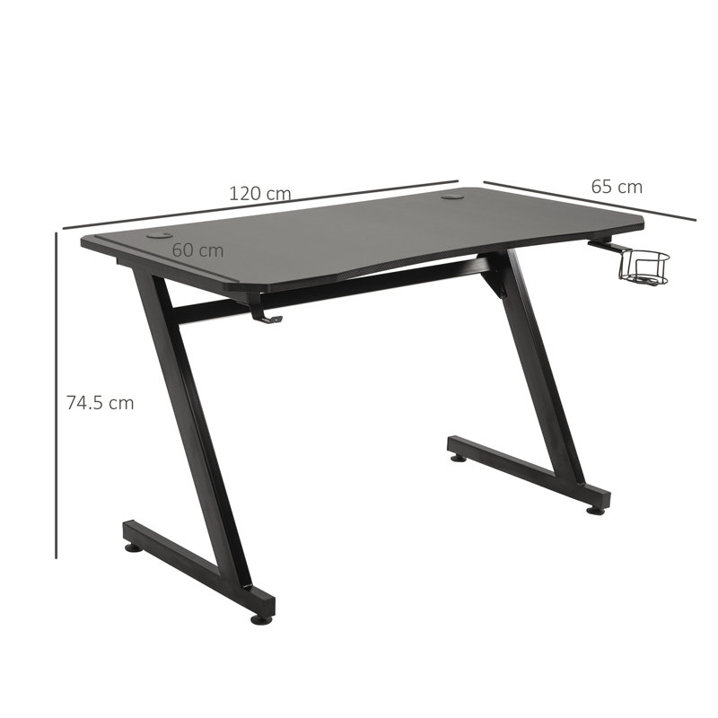 Hinkle Metal Base Writing Desk, Black