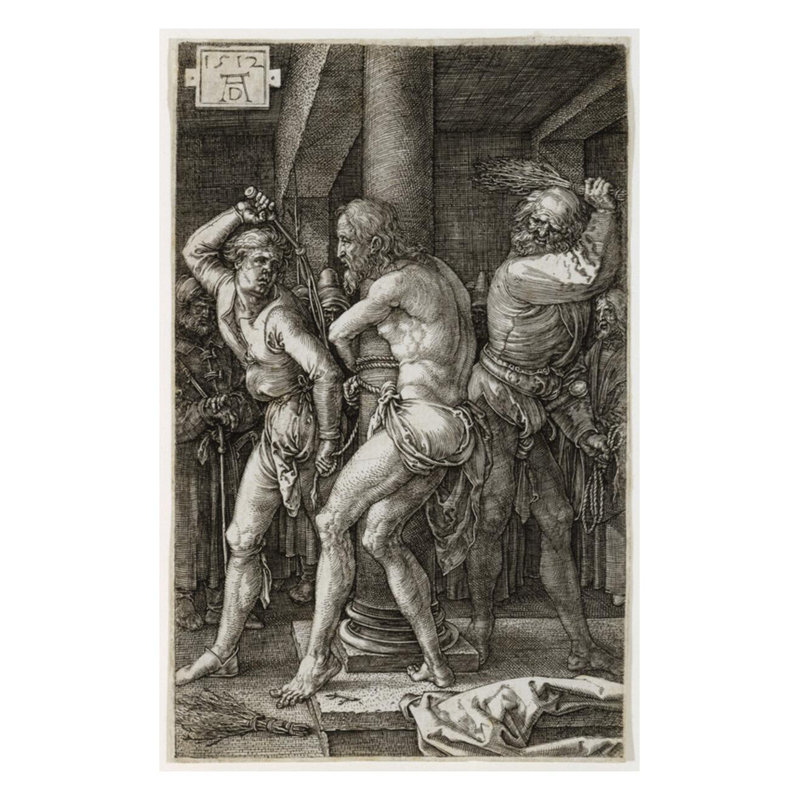 «The Flagellation» par Albrecht Dürer - Estampe numérique, H 28 po x l 22 po