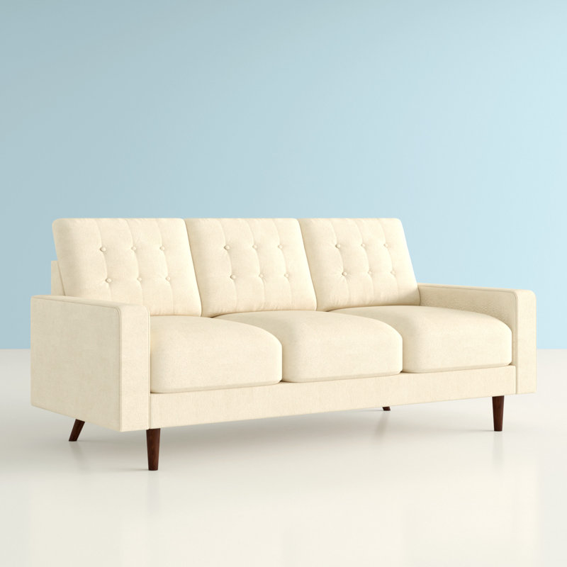 Benaniah 71.7'' Velvet Sofa, Beige Velvet