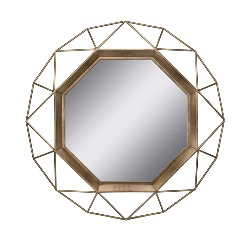 Bjarke Metal Flat Wall Mirror, Gold