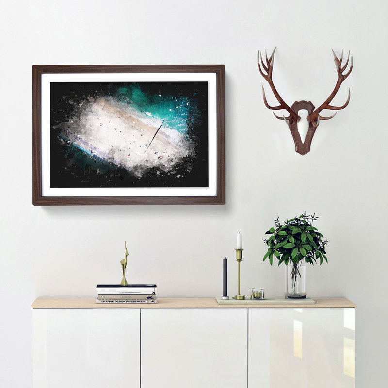 Bournemouth Beach - Picture Frame Painting Print, 24cm H x 33cm W x 2cm D, Walnut Framed