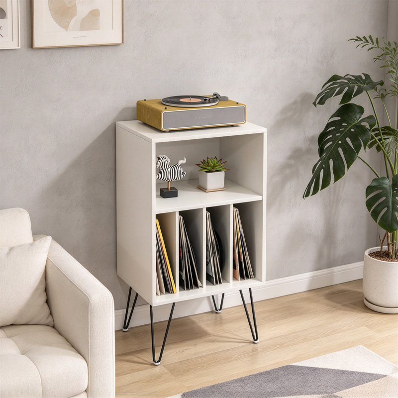 3-Tier Record Player Stand, White