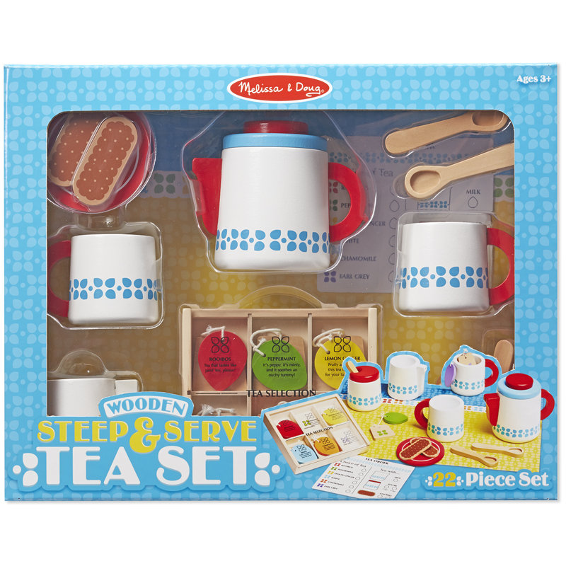 Colorful Wooden Steep & Serve Tea Set for Kids