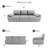 97 inch Modular Sectional Sofa Set, Extra Large L Shaped Couch with Reversible Chaise Modular Convertible Sectional Couch, Couches for Living Room Bedroom Lounge Office, Leather, Mustard Gold-1380357779-1346255407-1346255393