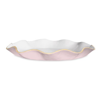 ENCANTO Carola Grand plat rond (Camélia et blanc)
