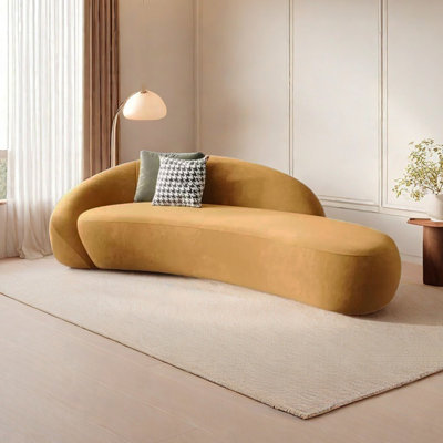 Modern Simple Comfy Curved Indoor Chaise Lounges by hennahome