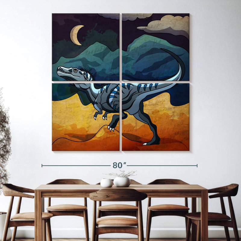 Ashelle, dinosaure dans la nuit, H 74 po x l 74 po