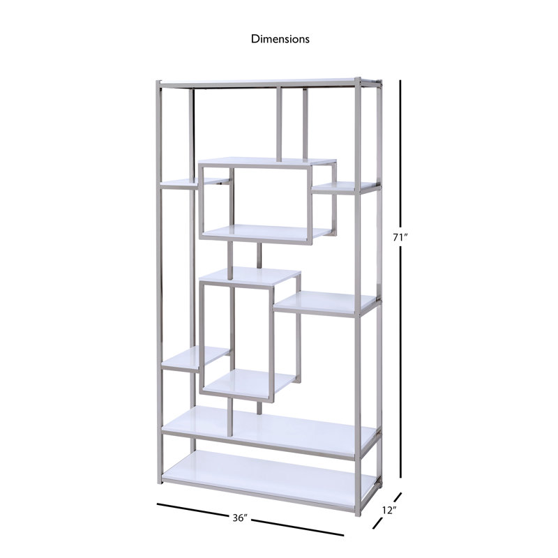 Agatha Geometric Bookcase, White
