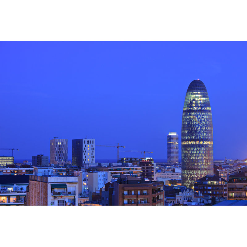 Barcelona Skyline by Ljupco - Wrapped Canvas Print, 30cm H x 46cm W