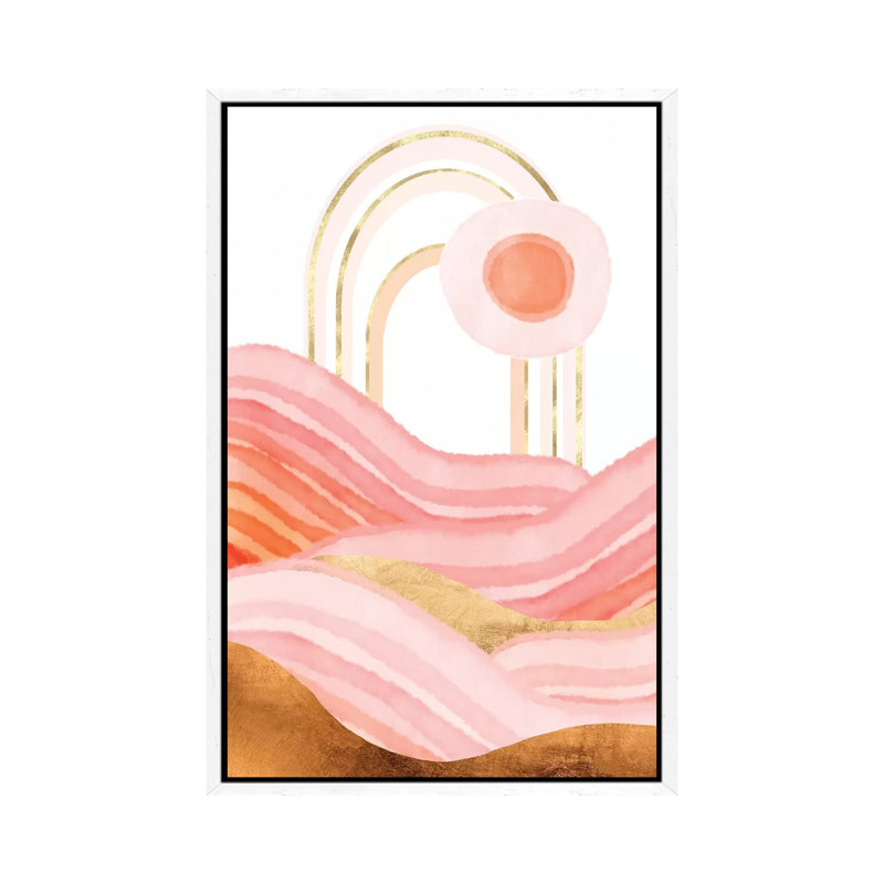 Late Summer Sunset - Print on Canvas, 101.6 cm H x 66.04 cm W, White Framed
