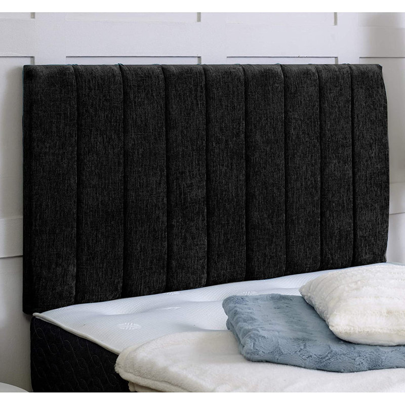 Cartha Upholstered Headboard, Super King (6'), Black