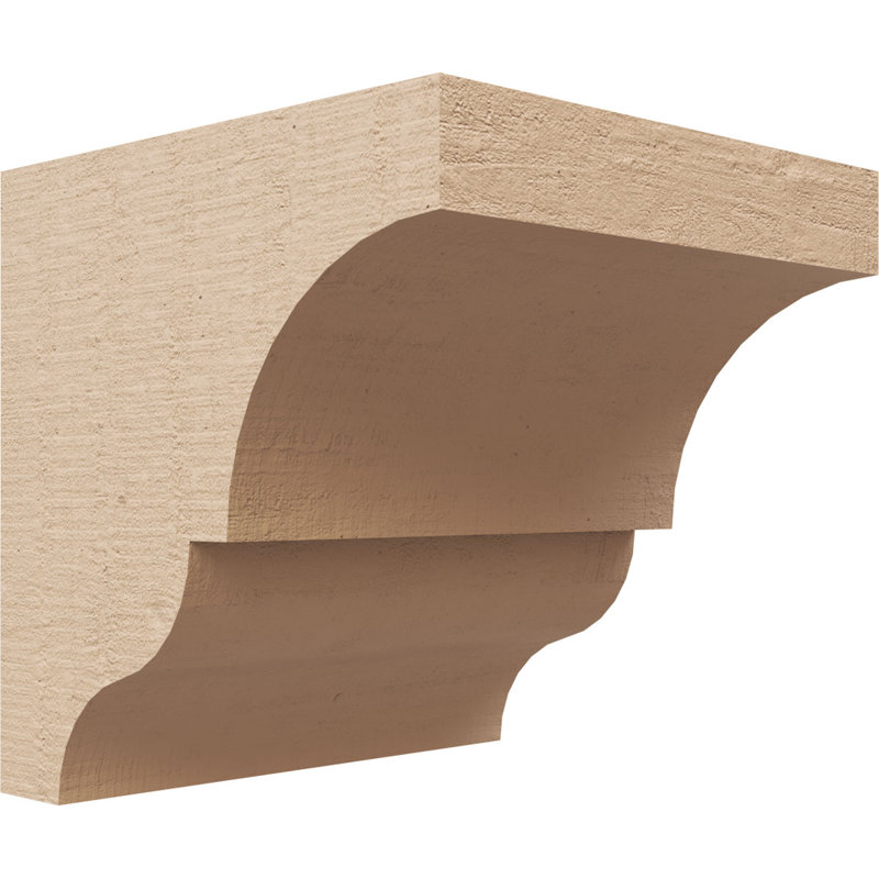 Bois de cèdre brut Asheboro, grain de bois TimberThane Corbel, apprêté brun clair, H 4 po x l 4 po x P 4 po