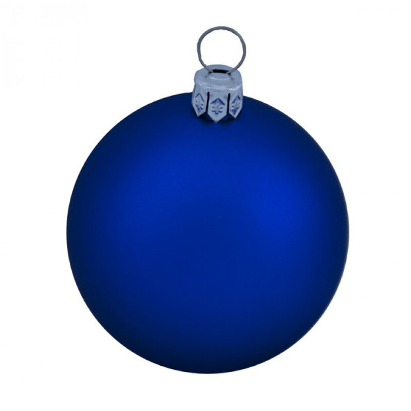 Ball Ornament, Electric Blue Satin, 6cm H x 6cm W x 6cm D