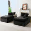 Canapé double multifonctionnel en velours noir-1501968546
