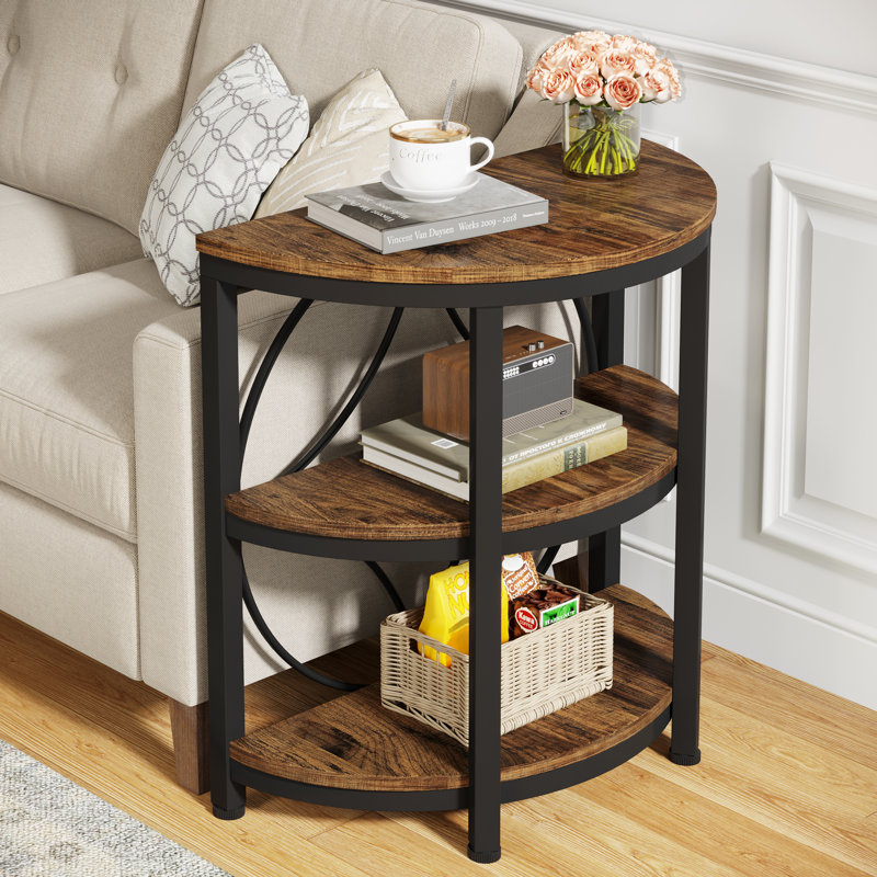 Obim 3-Shelve Manufactured Wood End Table , Brown, 2