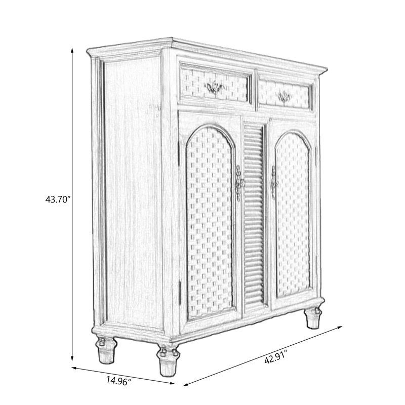 Banc de rangement en bois massif Cherry