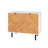 Liam 35" Mid-Century Modern 2-Door Accent Cabinet with Shelves in Natural Wood Print and White-125405519