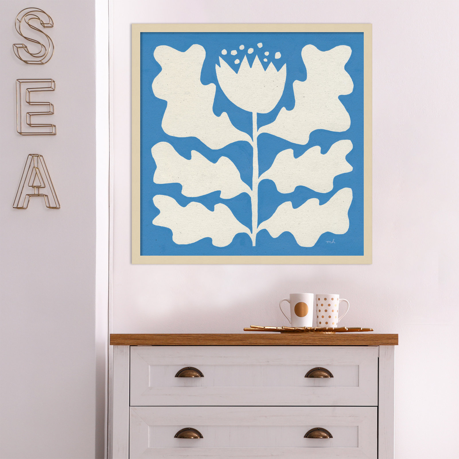 Delighted I Blue by Moira Hershey, Brown, 25" W x 25" H