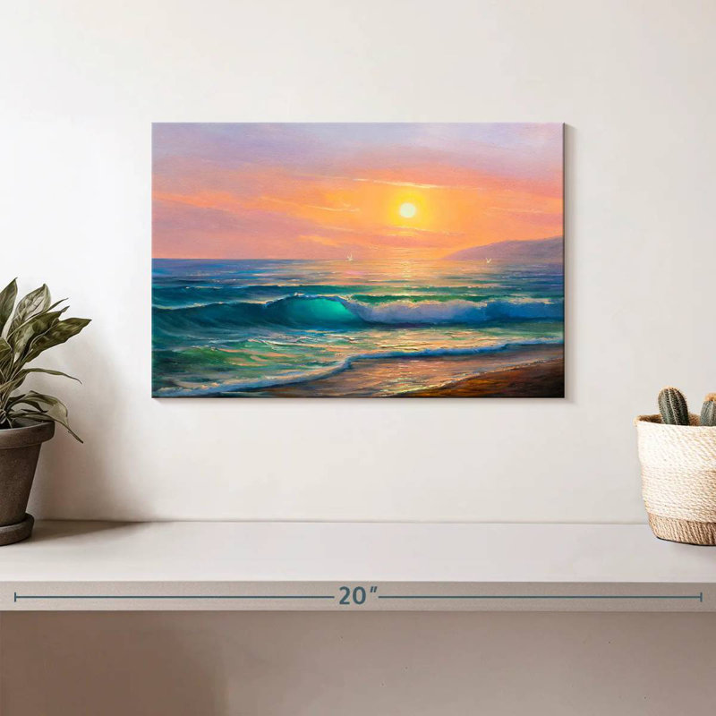 Alvord, soleil sur la mer, peinture, H 8 po x l 12 po
