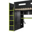 Lit mezzanine en bois avec bureau-463698424
