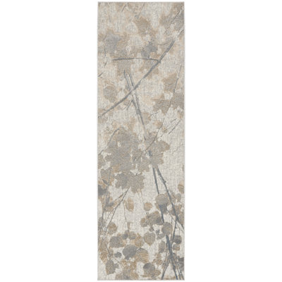 Abstract Machine Woven Grey Multicolour Area Rug