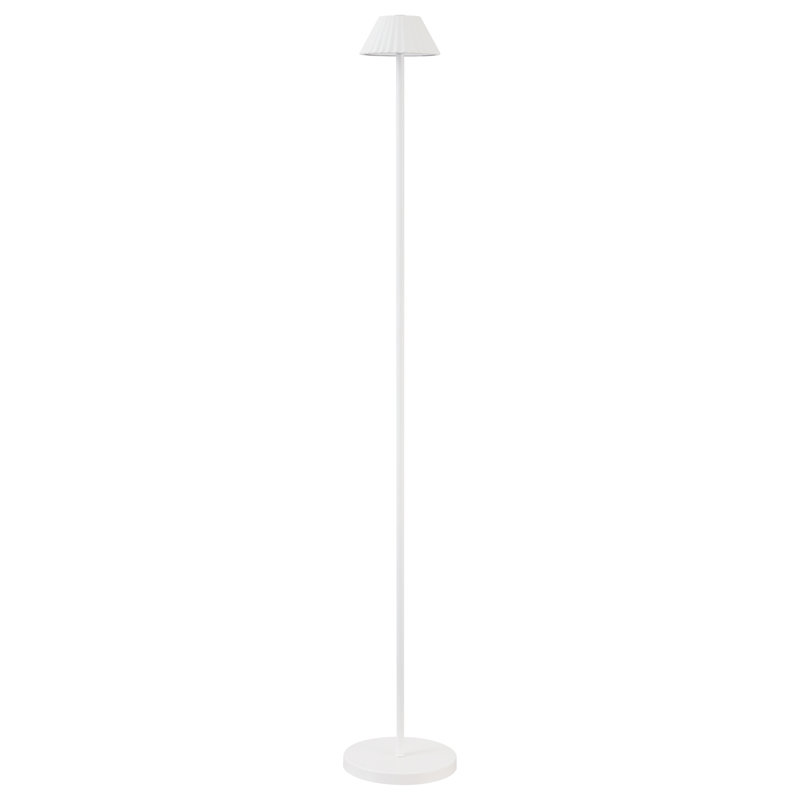 Lampe sur pied à abat-jour pliable en fer pliable à intensité réglable d'intérieur / d'extérieur 44 po Mallory, Blanc
