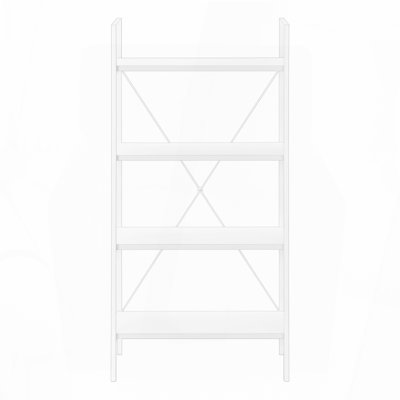 Bibliothèque, bibliothèque, 4 niveaux, 48 po, bureau, chambre à coucher, stratifié brun, métal noir, contemporain, moderne