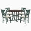 Table de salle à manger 5 pièces et 4 chaises en tissu avec pieds de table et tablette de rangement-190400369