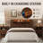 Queen Size RGB LED Storage Headboard with Charging Station, App & Remote Control, Wood Frame, Headboard Only-133222792