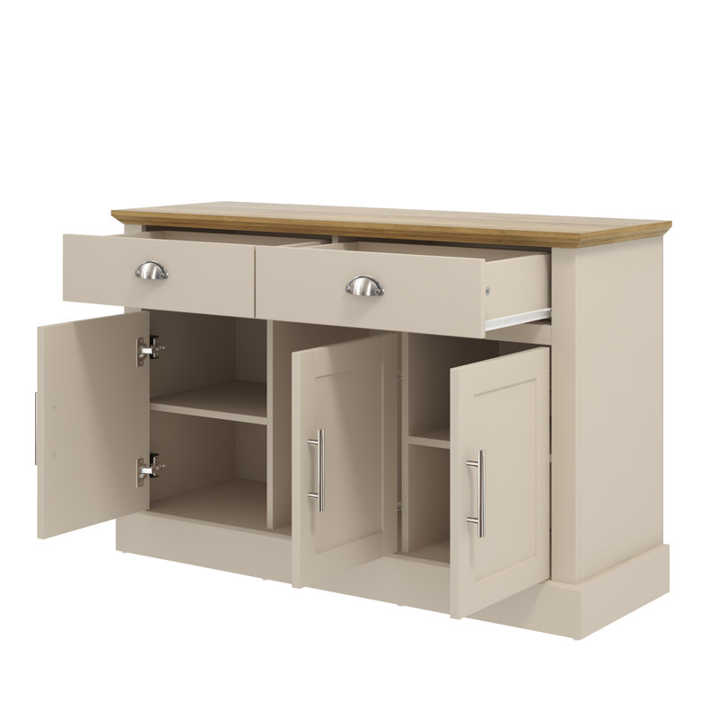 Sufy Octave Wide 3 Door 2 Drawer Sideboard, Natural