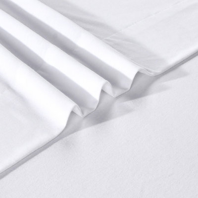 Jersey Knit Queen Size Sheets 4pc|100% T-Shirt Cotton Breathable Jersey Sheets Set| All Season , White