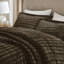Ensemble d'édredon ultra-doux en fausse fourrure chocolat 3 pièces Duke-884854582-884854587