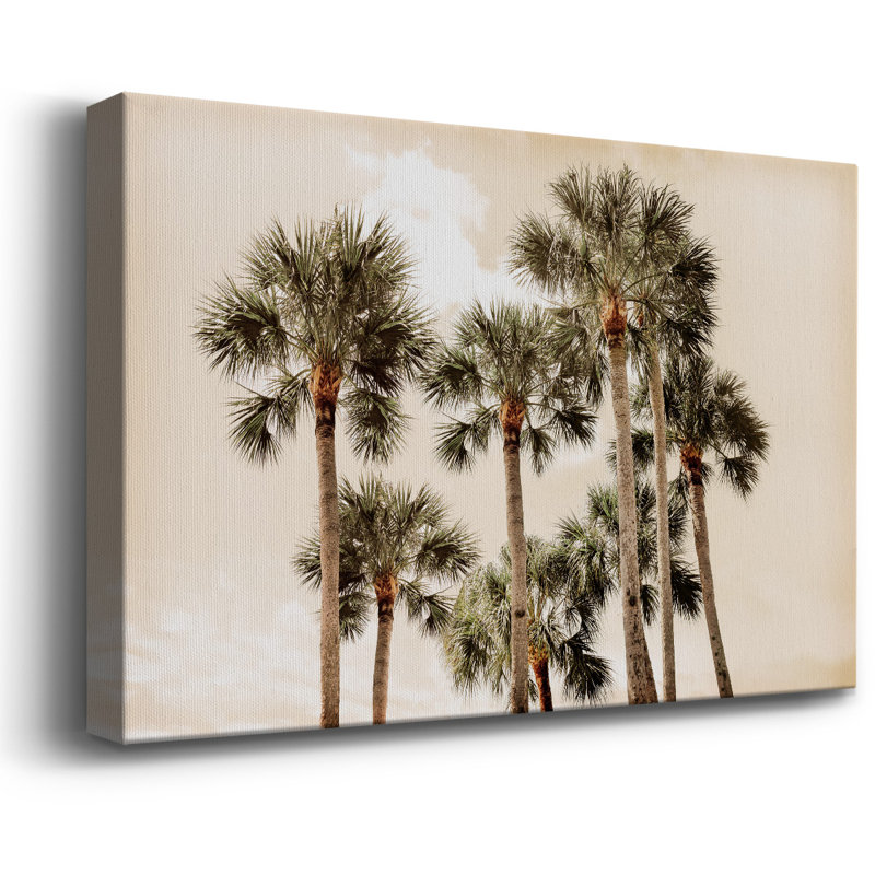 Toile tendue avec châssis Blush Palms - prête à être accrochée, H 40 po x l 60 po