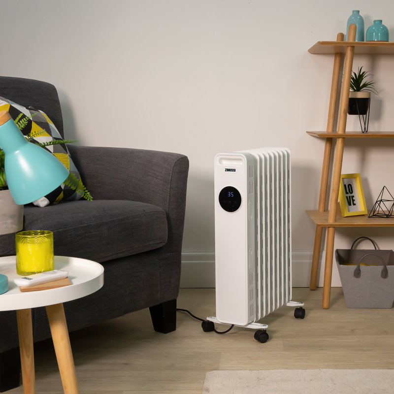 Zanussi 2300W Electric Compact Space Heater with Adjustable Thermostat, White